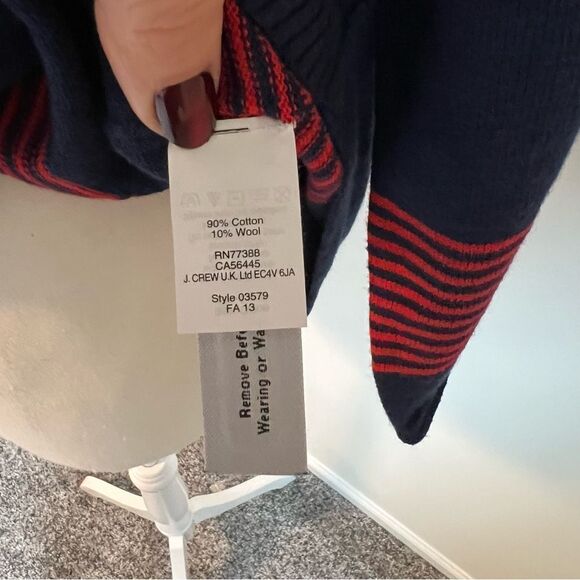 Madewell Deckhouse Striped Red Navy Sweater V-neck Size Small - Picture 7 of 8